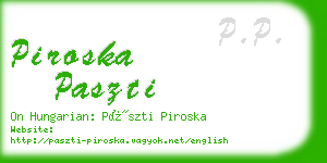 piroska paszti business card